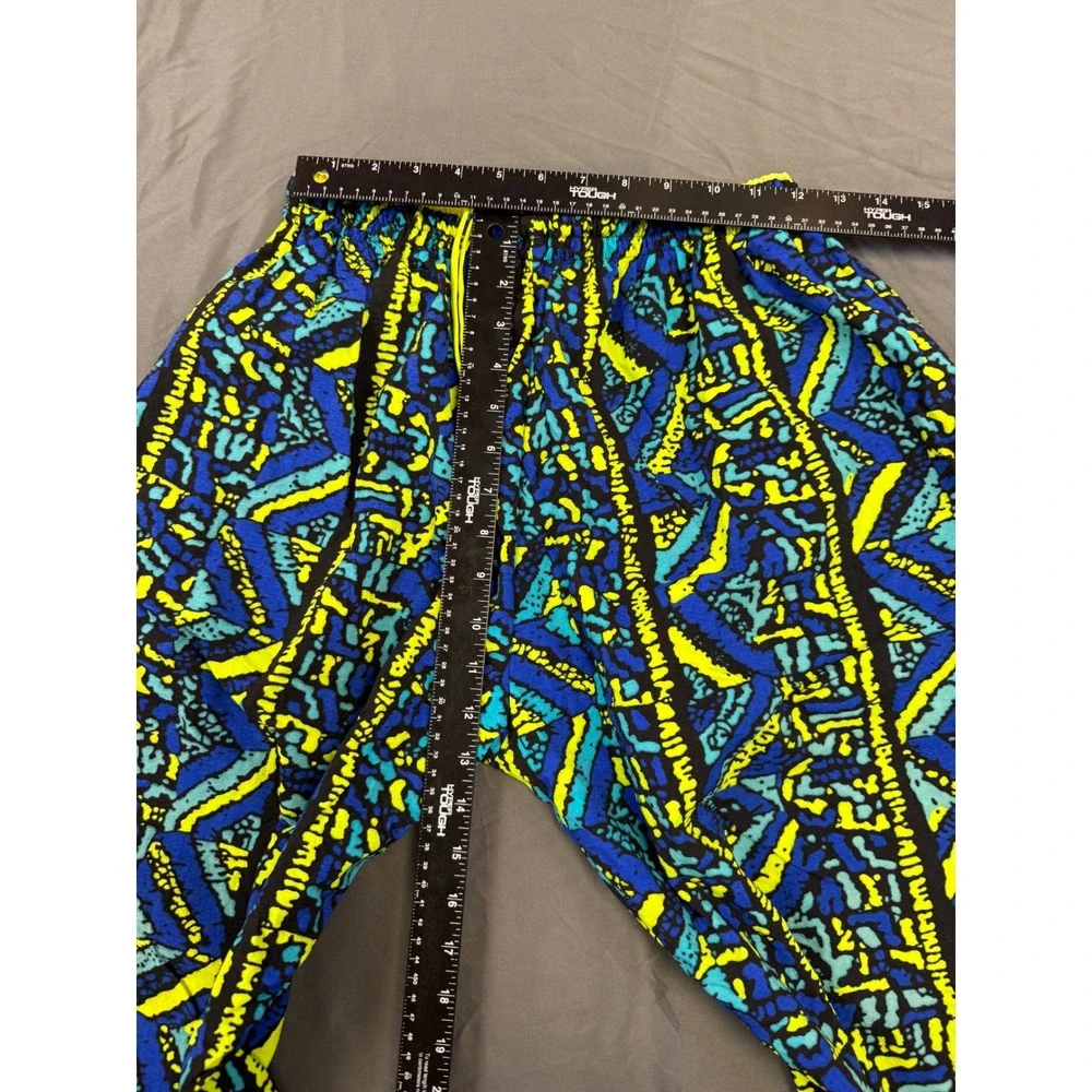 Vintage Insport Mens Tracksuit Set Large Blue Yellow Geometric 90s Windbreaker